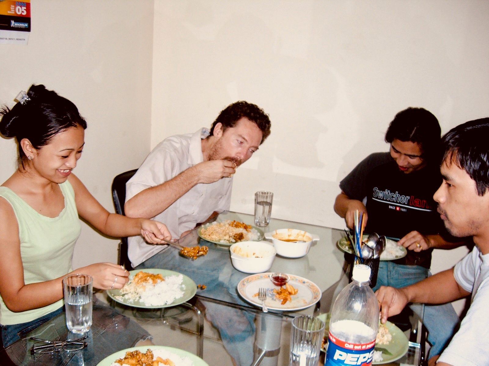 Teaching Freeman Murray to eat with his Hands