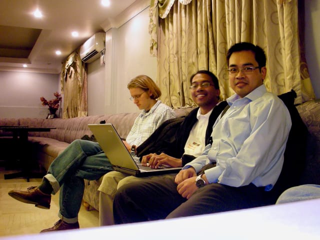 Somewhere in Bangalore, with Vikrant and someone else